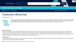 Collaborati e-Billing Help - Mitratech Success Center