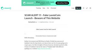 SCAM ALERT !!! - Fake LaxmiCoin Launch - Beware of This Website ...