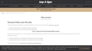 Warranties | For Peace Of Mind | Lay-Z-Spa