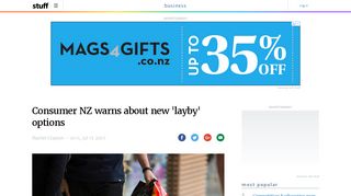 Consumer NZ warns about new 'layby' options | Stuff.co.nz