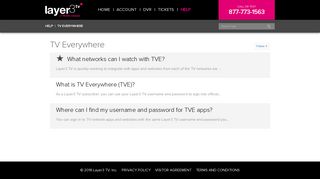TV Everywhere – Layer3 TV Help Center