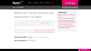 Where can I find my username and password for TVE apps? – Layer3 ...