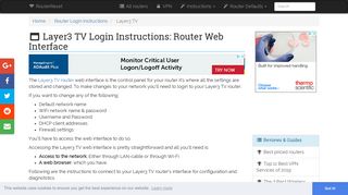 Layer3 TV Login: How to Access the Router Settings | RouterReset