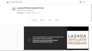 Lazada Affiliate Deeplink Picker - Google Chrome
