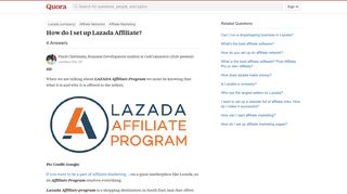 How to set up Lazada Affiliate - Quora