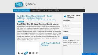 La-Z-Boy Credit Card Payment - Login - Address - Customer Service