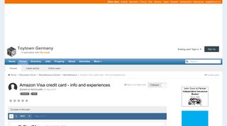 Amazon Visa credit card - info and experiences - Miscellaneous ...