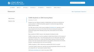 LBUSD News (11/18/10) CAMS Students on CBS Evening News