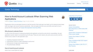 How to Avoid Account Lockouts When Scanning Web Applications ...