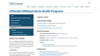 UTHealth Affiliated Harris Health Programs | Useful Links - McGovern ...