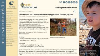 Land Between the Lakes Quota Deer Hunt Applications Available July ...