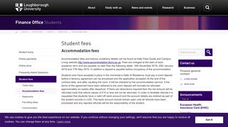 Accommodation fees | Finance Office - Students | Loughborough ...