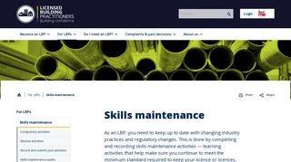 Skills maintenance | Licensed Building Practitioners