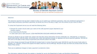 Labor Overpayment of Claims Payment Service Login