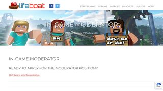 In-Game Moderator - Lifeboat Network