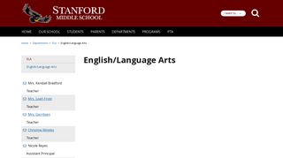 English/Language Arts - Stanford Middle School - School Loop
