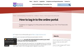 How to log in to the online portal | Revenue Scotland