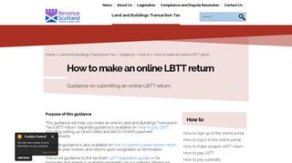 How to make an online LBTT return | Revenue Scotland