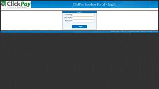 ClickPay Lockbox Portal - Log In