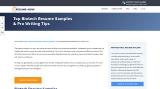 Top Biotech Resume Samples & Pro Writing Tips | Resume-Now