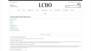 Frequently Asked Questions - LCBO.com