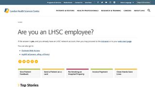 Are you an LHSC employee? | LHSC