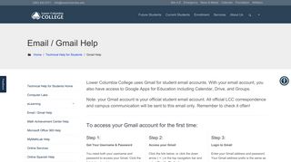 Email / Gmail Help - Lower Columbia College