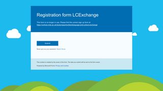 Registration form LCExchange - Microsoft Forms