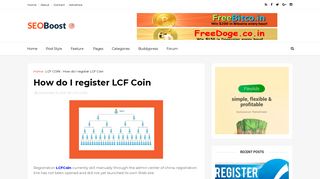 How do I register LCF Coin - LCFHC | LCFCoins | CCBMLM