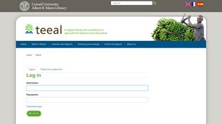 Log in | TEEAL: The Essential Electronic Agricultural Library