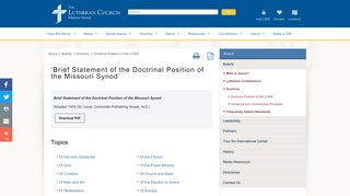 Brief Statement of LCMS Doctrinal Position - The Lutheran Church ...