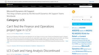 LCS | Microsoft Dynamics AX Support - MSDN Blogs