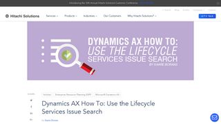 Dynamics AX How To: Use the Lifecycle Services Issue Search