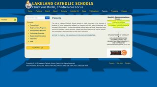 Parents | Parents - Lakeland Catholic School District
