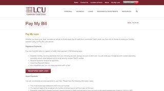Pay My Bill - Leominster Credit Union