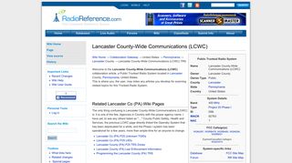 Lancaster County-Wide Communications (LCWC) - The ...