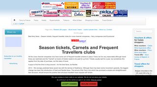 Season tickets, frequent traveller clubs – ferry & Eurotunnel