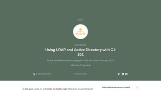 Using LDAP and Active Directory with C# 101 - Auth0