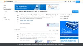 Easy way to test an LDAP User's Credentials - Stack Overflow
