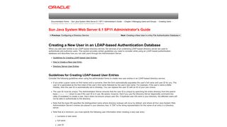Creating a New User in an LDAP-based Authentication Database ...