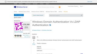 Windows Domain Authentication Vs LDAP Authentication - Microsoft