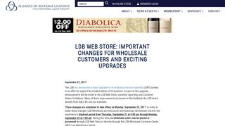 LDB Web Store: Important changes for wholesale customers and ...