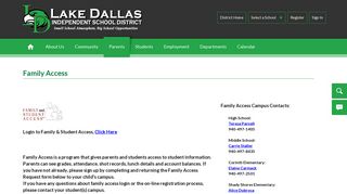 Family Access / Home - Lake Dallas ISD