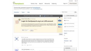 Login for familysearch.org is an LDS account - Get Satisfaction