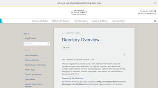 Directory Overview - LDS.org