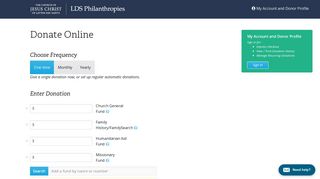 LDS Church - LDSP Donation Page - The Church of Jesus Christ of ...