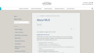 About MLS - LDS.org