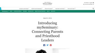 Introducing mySeminary: Connecting Parents and ... - LDS.org