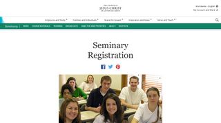 Seminary Registration Information - LDS.org