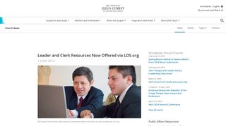 Leader and Clerk Resources Now Offered via LDS.org - Church News ...